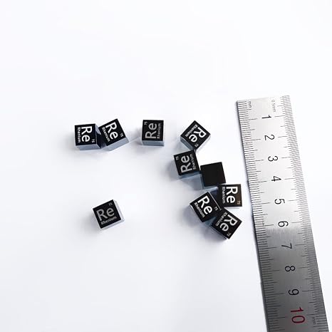 Rhenium Metal 10mm Cube 99.99% min. 20.9+/-0.1grams Element Re Cube with Mirror polishing