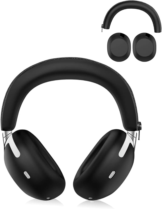 2-in-1 Silicone Protective Cover Set for Sony 1000X THE COLLEXION Headphones, Sweatproof Headband Cover + Integrated Ear Cups Protector (Ear Pads & Shell), Full Coverage(Black)
