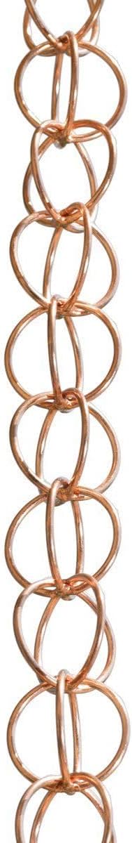 Monarch Rain Chains Pure Copper Ring Rain Chains for Gutters 8.5 ft Decorative Rainchain Outdoor Durable Heavy Duty Gutter Chain Downspout Replacement, Modern Rainchains for Outside