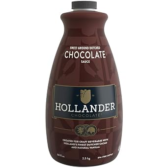 Dutched Chocolate Cafe SauceTM by Hollander Chocolate Co. | 64 Fl Oz | NO Pump Included