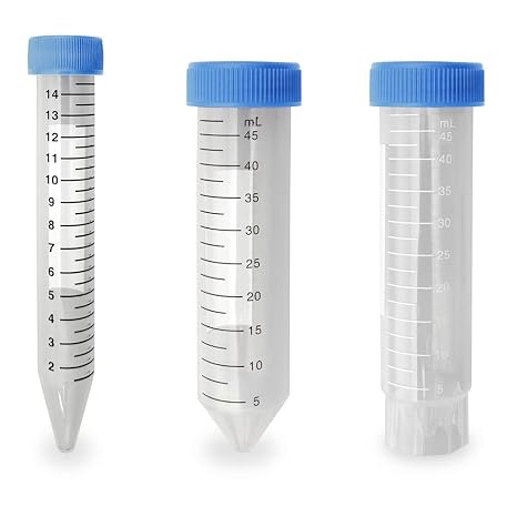 MTC Bio C2600 Polypropylene Centrifuge Tube with Foam Rack, Flat Screw Cap, 15 mL Capacity (Pack of 500)
