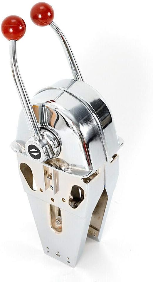 Boat Dual Engine Control, Twin Lever Marine Engine Control Chrome Plated Brass w/Smooth Shifting & Throttle