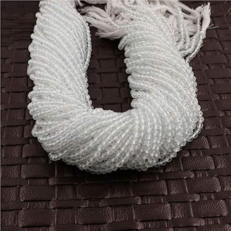 Natural Gemstone Beads, White Topaz Stone Beads, Faceted Cut Stone Beads, Round Beads Strand, Topaz Loose Stone Beads Strand.