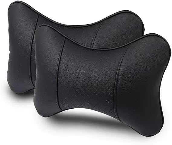 Auto Vehicle Neck Pillow Orthopedic Travel 2 Pieces Black