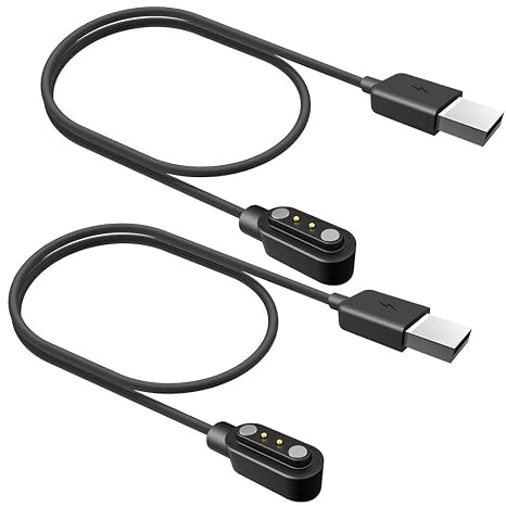 VeryFit Smart Watch Charger Magnetic 2 Pin, USB Charging Cable Replacement Smartwatch Cord Compatible with AEAC AR-01 Pro, IDW28 (2 Pack)