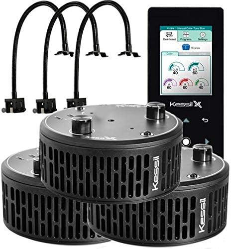 Kessil Three A360X Tuna Blue LED Lights with Controller & Three Goosenecks Bundle
