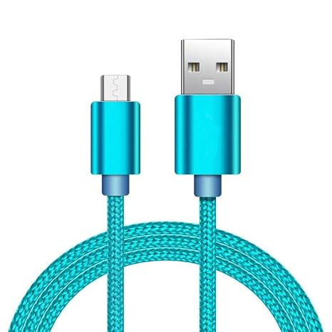 Braided USB Cable Charging Cord/Charger Power Lead Wire Compatible with Launch Tech Creader X431 V/Baby Blue / (3m / 9.9ft)