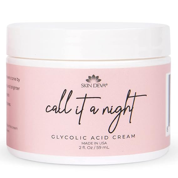 Skin Deva Glycolic Acid Night Cream, Exfoliating Face Cream with Kojic Acid, Niacinamide & Retinol, Helps Improve Skin Texture, Brighten Appearance & Minimize the Look of Pores 2 oz