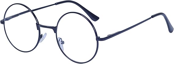 Reading Glasses for Women Men Retro Round Metal Frame + Glasses Strap