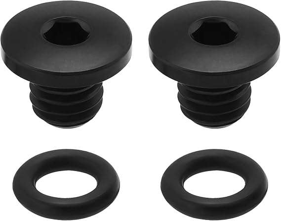 2 Sets TC4 Titanium Disc Brake Bleed Screws with O-Rings M5x8.5mm Compatible with Shimano M985/M988/M9020 Hydraulic Caliper Y8RM98010 Black