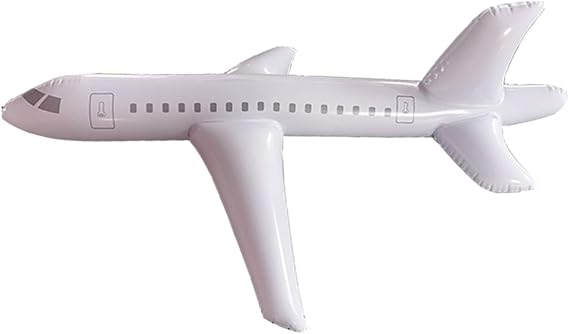 HAO White Large Inflatable Airplane Float, Blow Up Airplane Balloon for Outdoor, Party Favors, Swimming, (40inch)