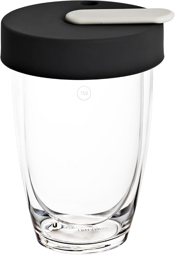 Loveramics Double Wall Glass Coffee Travel Mug, Clear, 8oz