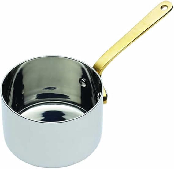 MasterClass Professional Stainless Steel Mini Saucepan / Sauce Serving Pot, 6.5 cm (2.5"), Silver