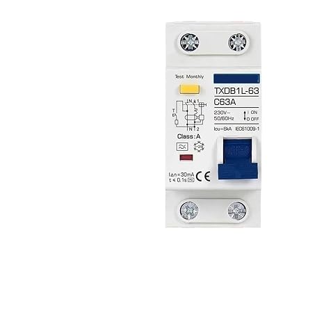 Residual Current Circuit Breaker Type A 30mA Rcbo MCB 1P+N 10A 16A 20A 32A 40A 63A Earth Leakage Overload Protection(Type A -AC110V 30mA,10A)