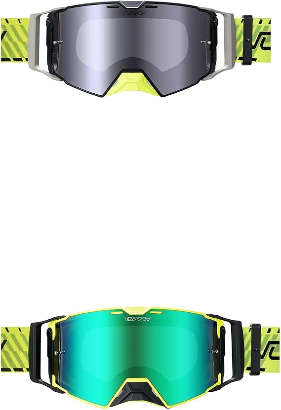 Dirt Bike Goggles Over Glasses Anti-Fog, Motorcycle Protective Eyewear Motocross Goggles for Men Women