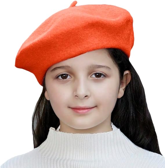 Kids Wool French Beret Hat, Classic Fashion Warm Solid Color Artist Beret Hat for Toddler Baby Girl