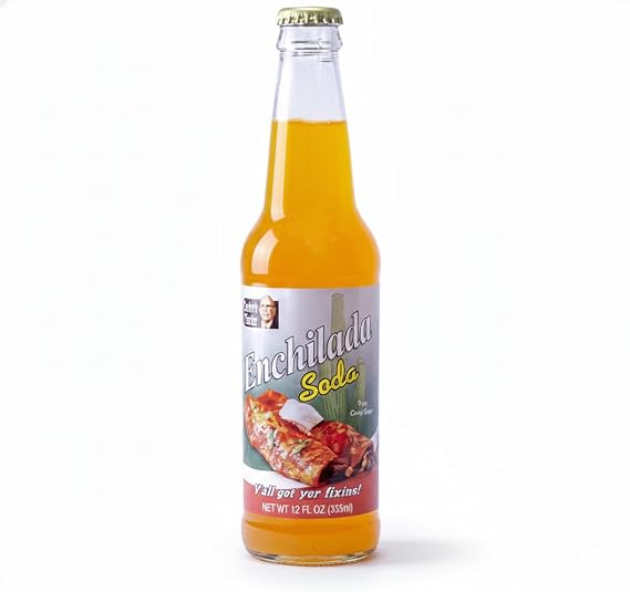 Rocket Fizz Lester's Fixins Enchilada Soda Flavor | Cane Sugar | Craft Soda Pop Drinks | 12 oz in Glass Bottle (Single Bottle)