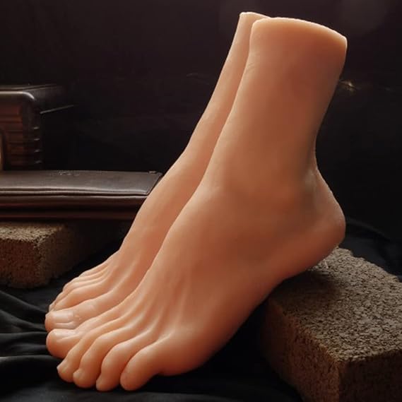 1 Pair Soft Silicone Life Size Male Model Legs Foot Model Show Shoes Show Jewelry Sandals Socks Show Art Sketch Nails Art Sketch Foot Model