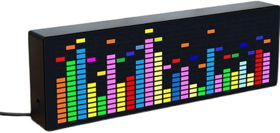 LED Music for SPECTRUM Indicator, VU Meter Screen Amp Lifier, RGB Audio Level Bar Display Analyzer Board Voice Control Wire Control For Car, Studio(Voice Control + Wire Control)