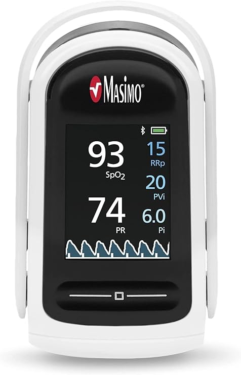 MightySat Fingertip Pulse Oximeter with Bluetooth, Monitor Blood Oxygen Saturation and Breath per Minute, OLED Screen, Touchpad, Long Battery Life