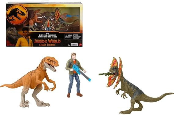 Jurassic World: Chaos Theory Ben Action Figure & 2 Dinosaur Toy Pack