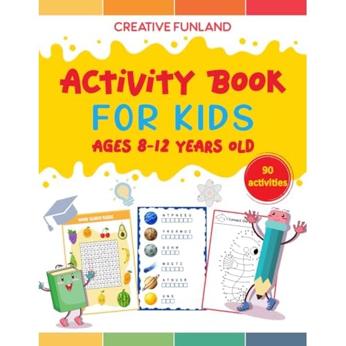 Activity Book For Kids Ages 8-12 Years Old: Fun and Challenging Activities, Puzzles, and Games for Amazing Boys and Girls: Mazes, Crosswords, Math Challenges, Word Searches, and More! Paperback September 15, 2023
