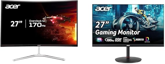 Acer Nitro 27" WQHD 2560 x 1440 1500R Curved PC Gaming Monitor & Nitro 27" WQHD 2560 x 1440 PC Gaming IPS Monitor