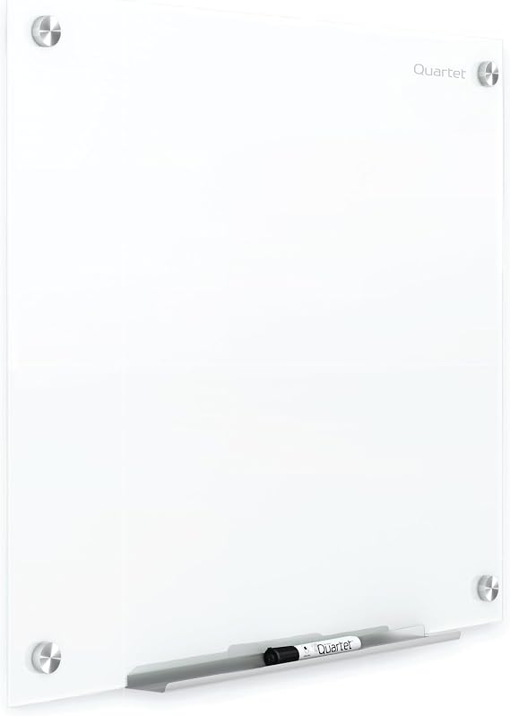 Quartet Dry Erase Board, Magnetic Whiteboard 48" x 48", Glass Board for Wall, Infinity, Brilliance White (G24848W)