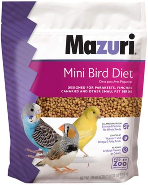 Mazuri | Nutritionally Complete Food for Mini Birds | 2 Pound (2 lb.) Bag