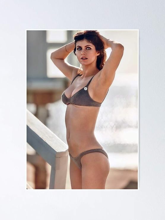 Thlevu Alexandra Daddario Poster 12.75" X 17" Inch No Frame Board for Office Decor, Best Gift Dad Mom Grandmother and Your Friends