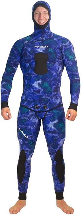 Mens Spearfishing Wetsuit Yamamoto 3D Ocean Blue Camo 2 Piece