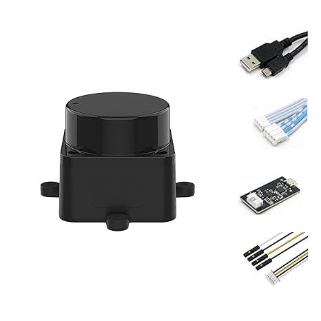 youyeetoo FHL-LD19 Lidar Sensor - 12Meter (39ft) 360° Ranging - Walnut Size, 30K lux Resistant - Provide ROS/ROS2/C/C++ SDK Raspberry Tutorial for Robots Drone SLAM, Lidar Scanner Kit with Adapter