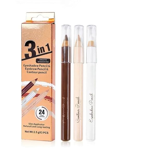 Eyebrow Lift Highlighting & Contour Pencil Set - 3 Eye Makeup Pencils, Fill & Define Eyebrows, For Women
