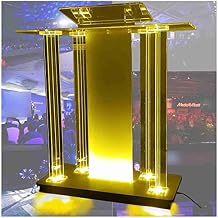 Floor Standing Podium, Transparent Acrylic Podium with LED Lights,Rolling Podium with Wheels,for Conference Church Company Wedding Transparent 100x40x116cm