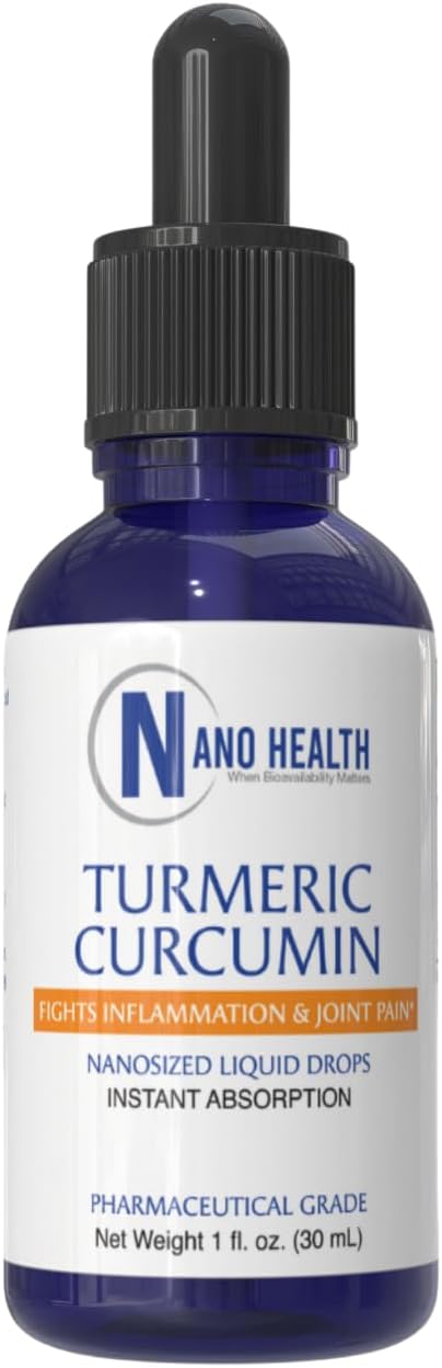 NANO TURMERIC CURCUMIN | Highly Bioavailable Nano Particles | Rapid Absorption | Organic Vegan Non-GMO Curcuma Longa | Supports Joints, Digestive, Liver & Heart Health | Easy to use, 30 ml per bottle.