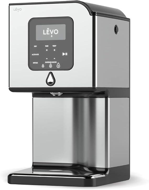 LEVO Lux - Premium Herbal Oil Infusion Machine - Botanical Extractor - Herb Dryer, Decarboxylator, Oil Infuser - Gourmet Edible Infusion Maker - For Infused Gummies, Brownies & More - Silver