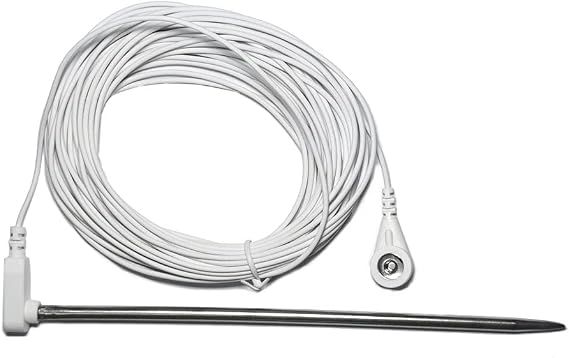 Grounding Rod with 33ft Cord, Connects your Body to the Earth, Great to Use with Earthing Sheet, Mat, Pillowcase, Pad, etc