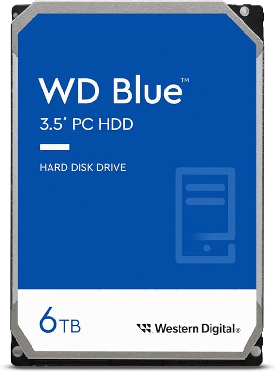 Western Digital 6TB WD Blue PC Internal Hard Drive - 5400 RPM Class, SATA 6 Gb/s, 64 MB Cache, 3.5" - WD60EZRZ