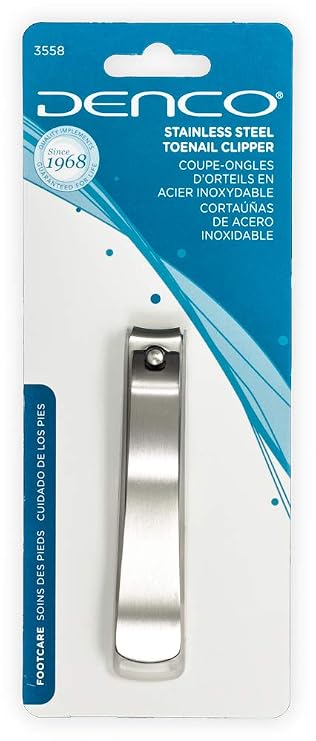 Denco Stainless Steel Toenail Clipper, Silver (3558N)