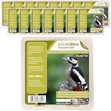 Heath Outdoor Products Woodpecker All Season No Mess Suet Cake Birders Pack, Food for Woodpeckers, Cardinals, Siskins, Sparrows, Finch's & Many More Wild Birds & More - 10oz Suet Feeder, (Pack of 16)