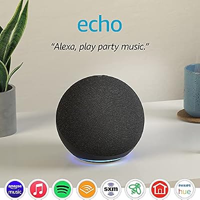Amazon Echo (newest model), Alexa speaker with premium sound, Ideal for large bedrooms, living rooms and kitchens, Charcoal