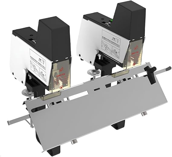 Double Head Saddle Stapler, Electric Auto Stapler Binder Machine with Foot Pedal, 9-Speed Force Adjustment, Binding Thickness 40 Sheets, for Offices