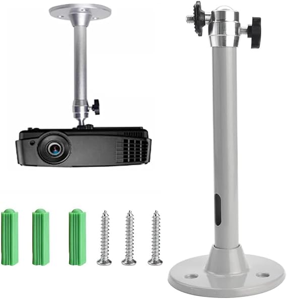 Mini Universal Projector Mount, Aluminium Alloy Ceiling & Wall Mount, 360°Rotation & Tilt, Compatible with Most Mini Projectors up to 11lbs/5kg