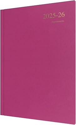 Collins Essentials 12 Month MidAcademic Year Planner, July 2025-July 2026 - ESSA43M.63-2526 - Week-to-View Appointments Diary, A4 Hard Cover, Deep Pink