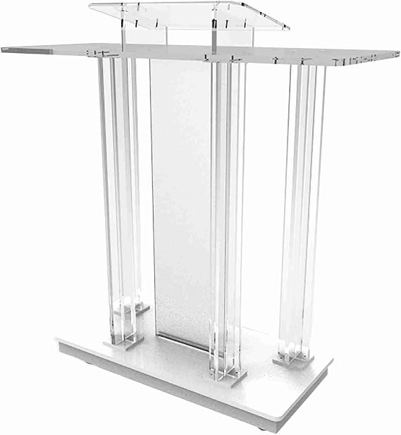 Transparent Acrylic Podium with Wheels, Plexiglass Table Acrylic Pulpits,Rolling Podium Floor Standing Lectern,for Church School Conference Transparent 100x40x116cm