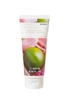 KORRES Body Smoothing Milk Ginger Lime, Lightweight Body Moisturizer with Aloe Extract, Greek Almond Oil & Provitamin B5, Softens Skin, Fresh Citrus Ginger Scent, Made in Greece, 6.76 Fl Oz