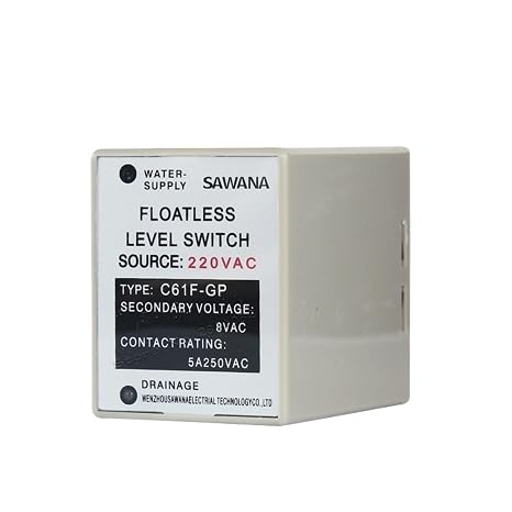 5A 250V Floatless Level Switch Relay C61F-GP Float Water Level Controller Switch 220V 110V 380V Float Level Switch Sensor Relays (Size : AC220V)