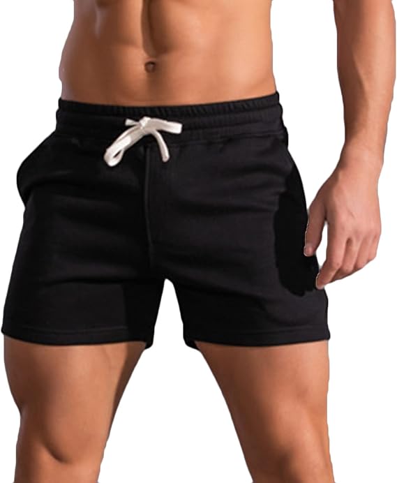 Mens Running Shorts 3 Inch Gym Workout Athletic Shorts Drawstring Elastic Waist Summer Beach Shorts Outdoor Sport