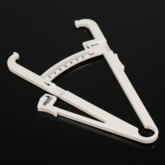 Dioche Body Fat Caliper, Handheld Body Fat Measurement Device, 2 Colors Body Fat Loss Skinfold Calipers Accurate Measuring Body Fat for Men and Women (White)