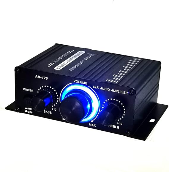 Mini Stereo Amplifier Dc 12V Dual Channel Hi-Fi Audio Player Support Mobile Phone DVD Input for Bike Home